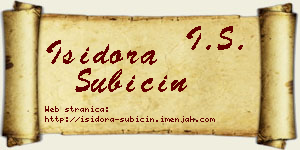 Isidora Subičin vizit kartica